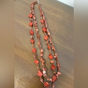 Chic Coral Beaded Necklace